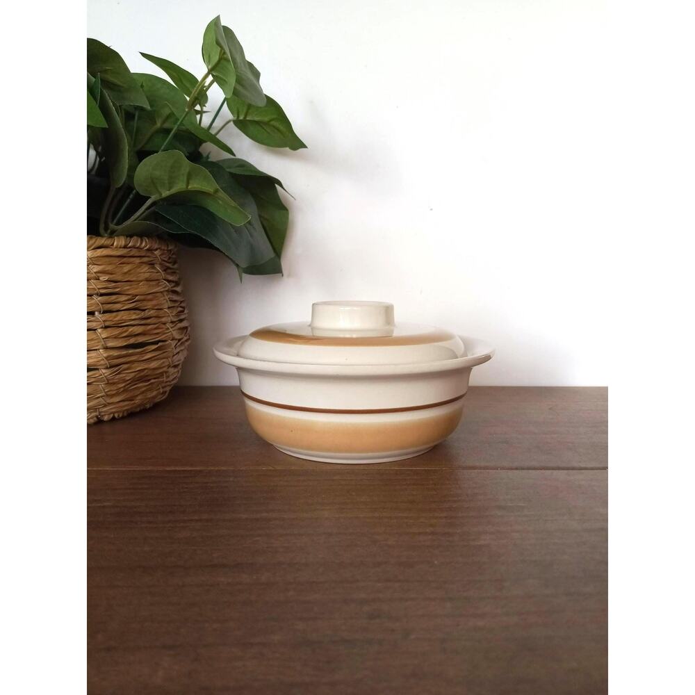 Vintage Individual Covered Casserole Dish Hearthside Water Colors Horizon